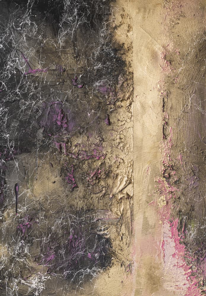 Textured Gold And Pink by Anete Purina-Purite — canvas wall art