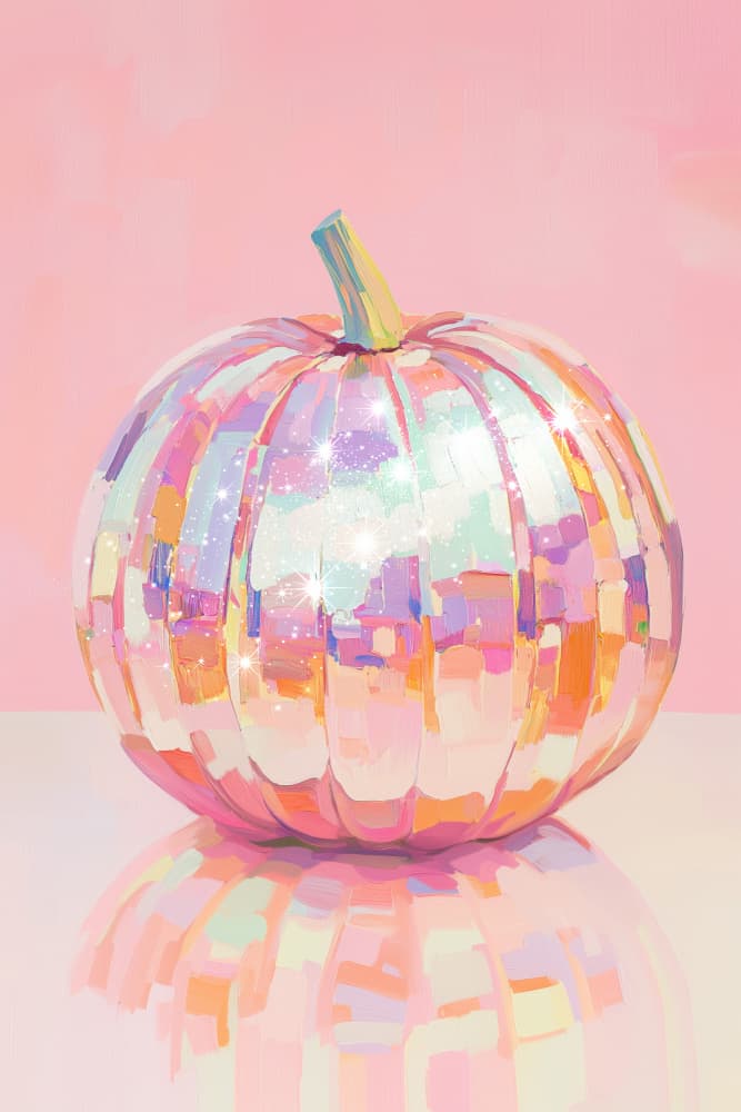 Iridescent Disco Pumpkin by Melloi Art Prints — canvas wall art