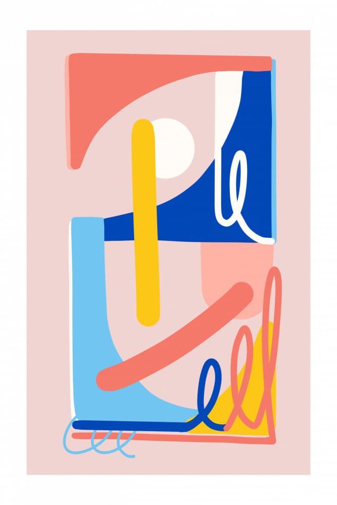 Vibrant Shapes and Lines by Jilli Darling — canvas wall art