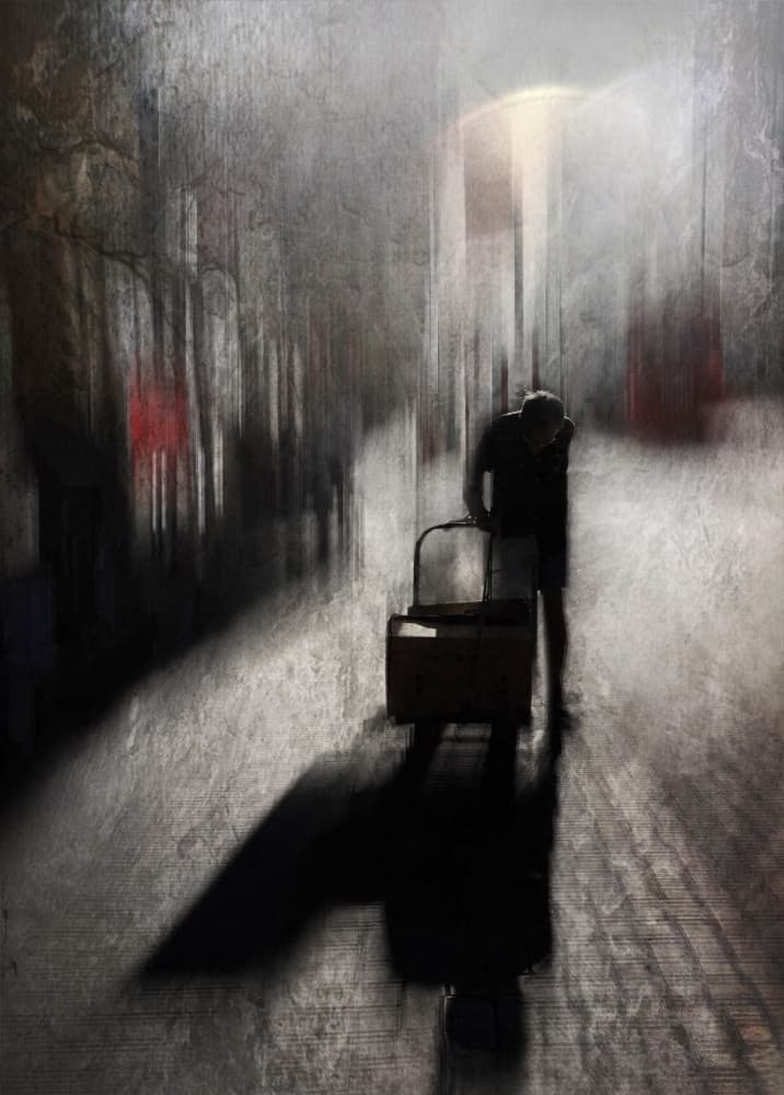 Blurred City Night by Lammakmak — canvas wall art