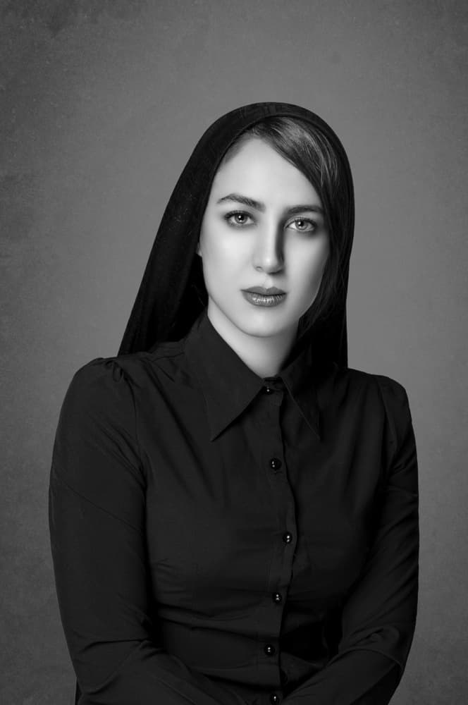 Elegant Woman in Black by Saeed Zamani — canvas wall art