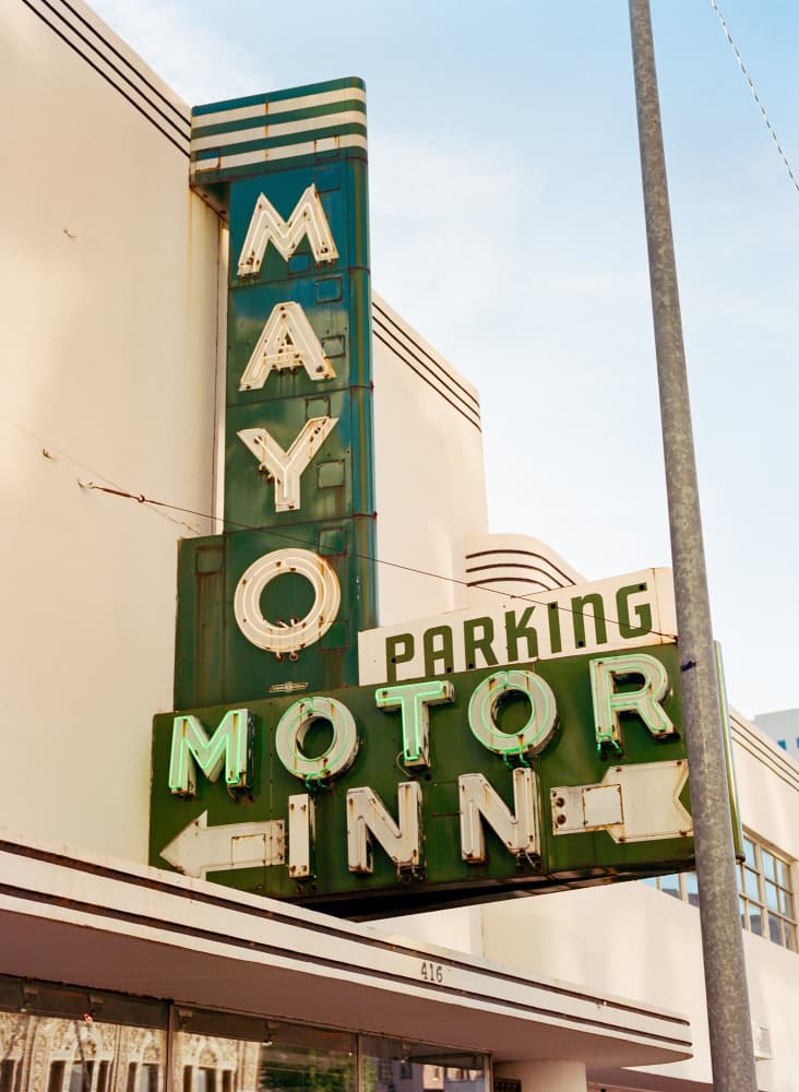 Vintage Motel Sign by Bethany Young — canvas wall art