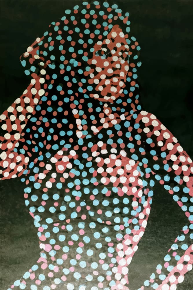 Dotted Pop Art Woman by Andreas Magnusson — canvas wall art