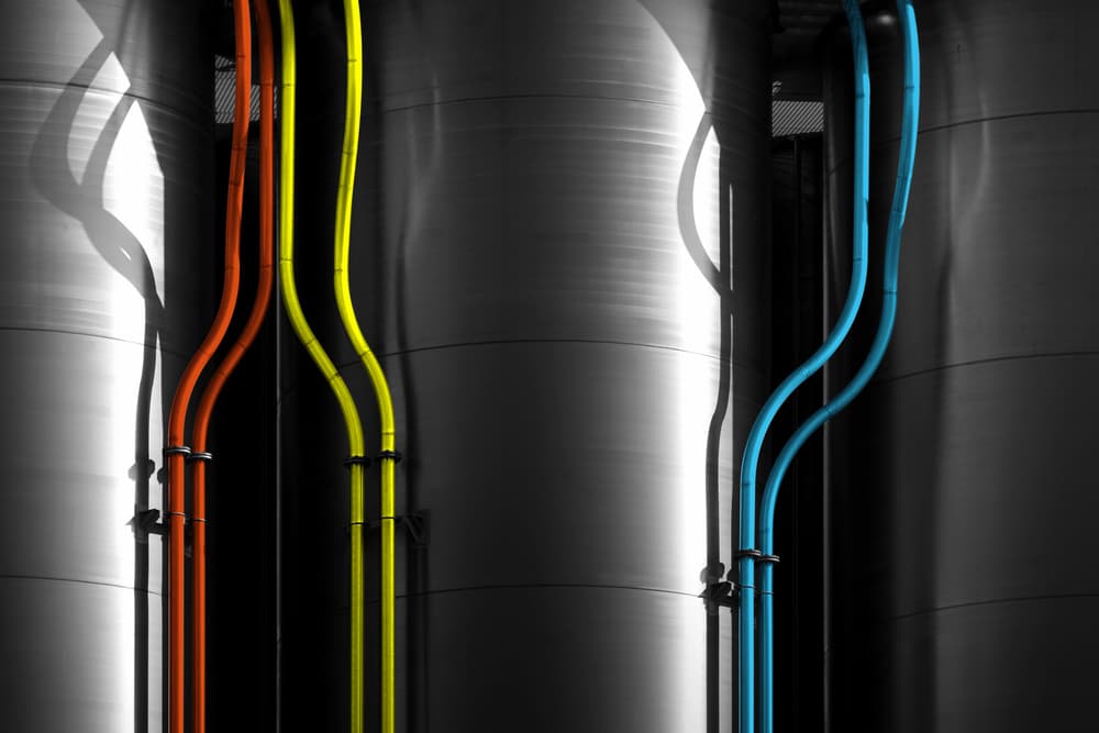 Sleek Industrial Lines by Andrea Comari — canvas wall art