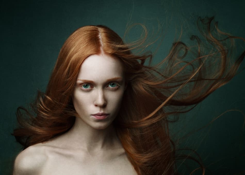 Redhead's Ethereal Gaze by Sergey Leonidchenko — canvas wall art