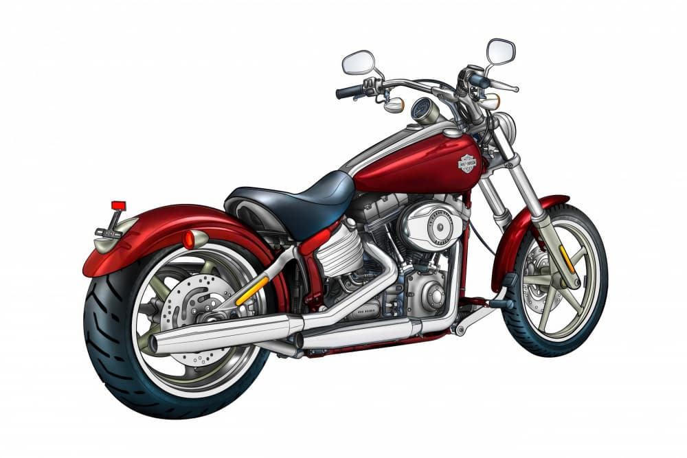 Red Custom Motorcycle by Rafal Kulik — canvas wall art