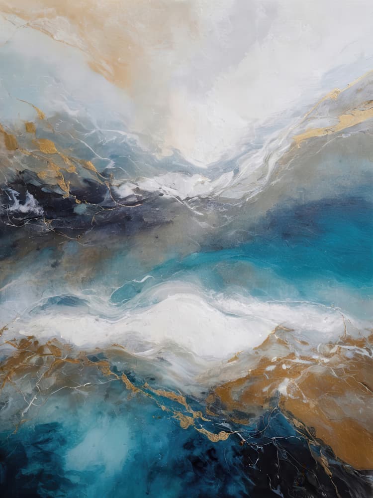 Deep Blue Gold Flow by Alpenglow Workshop — canvas wall art