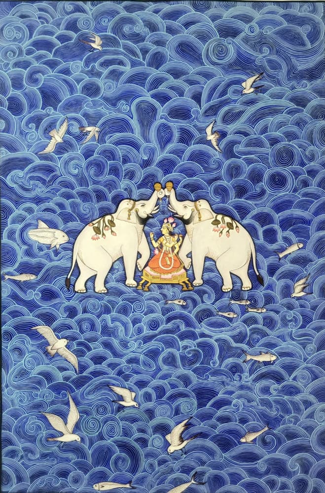 Goddess Lakshmi Elephants by IMAGINEERS STUDIO — canvas wall art