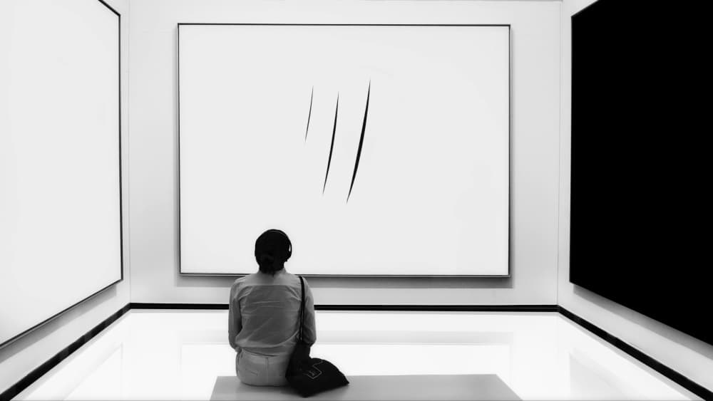 Art Gallery Contemplation by Nicodemo Quaglia — canvas wall art