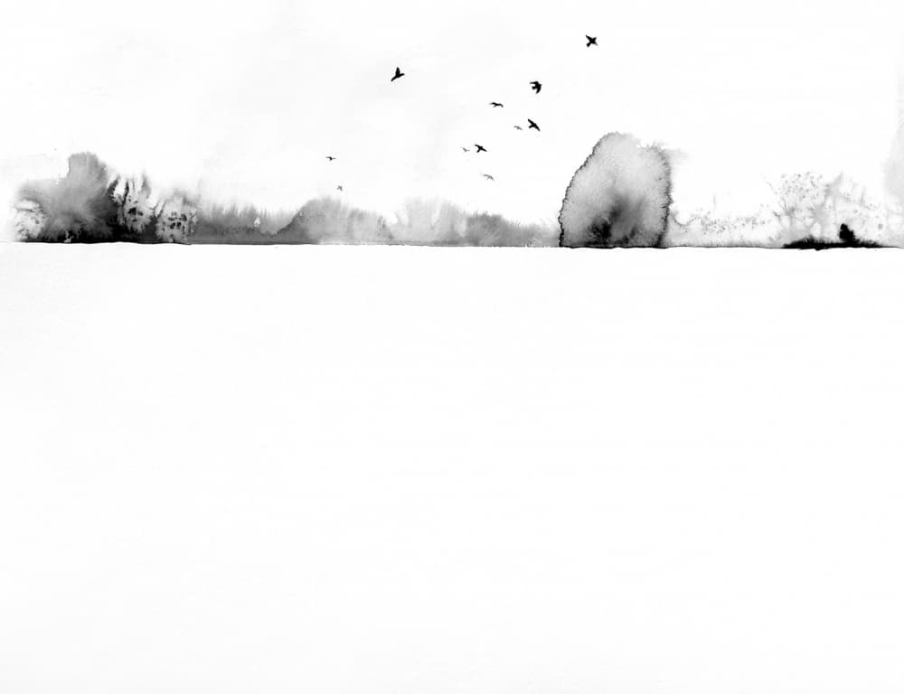 Zen Birds Landscape by Christine Lindstrom — canvas wall art