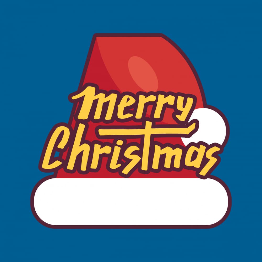 Merry Christmas Santa Hat by Marika Barsrsind — canvas wall art