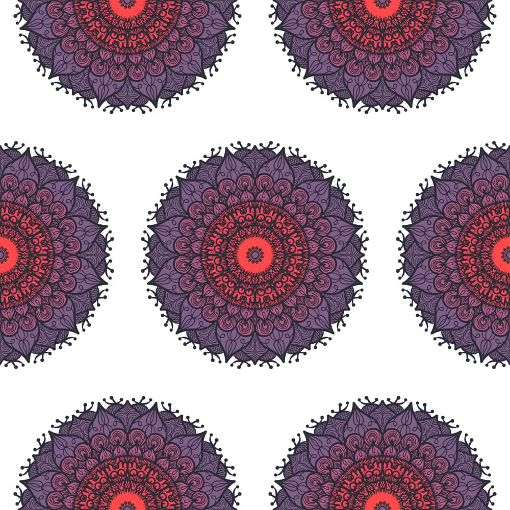 Intricate Purple Red Mandalas by Marika Barsrsind — canvas wall art