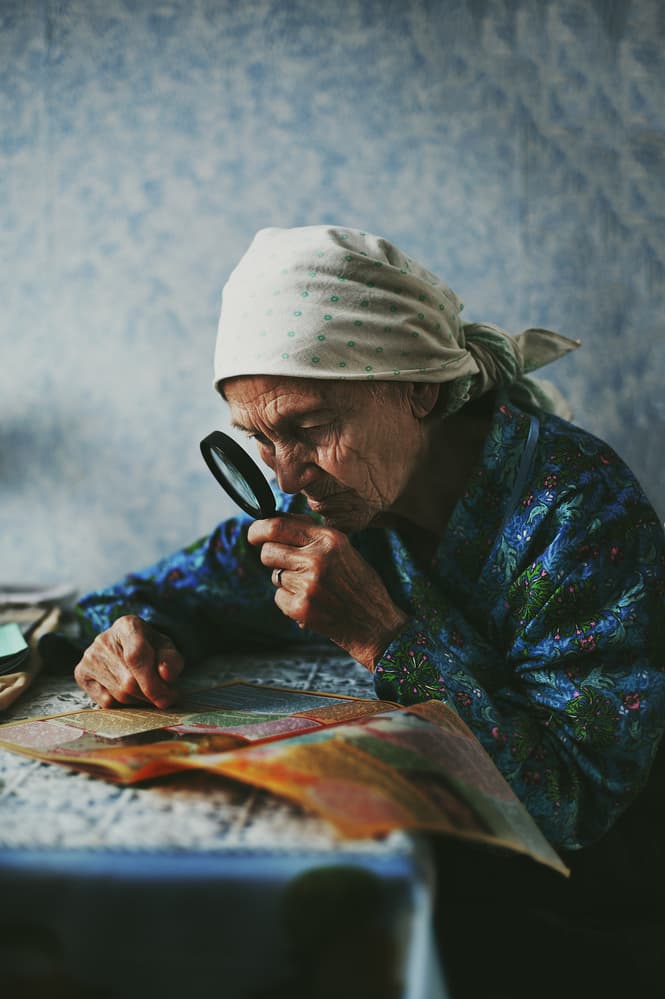 Woman With Magnifying Glass by Natalia Zhukova — canvas wall art