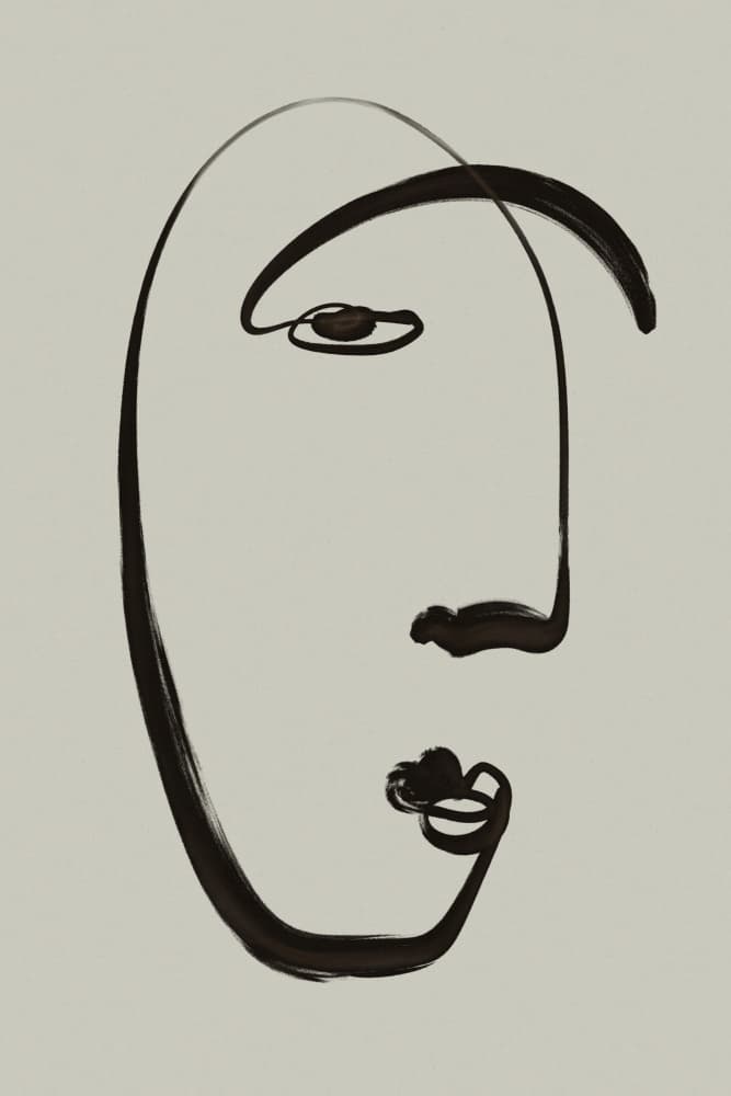 Abstract Face Lines by Treechild — canvas wall art