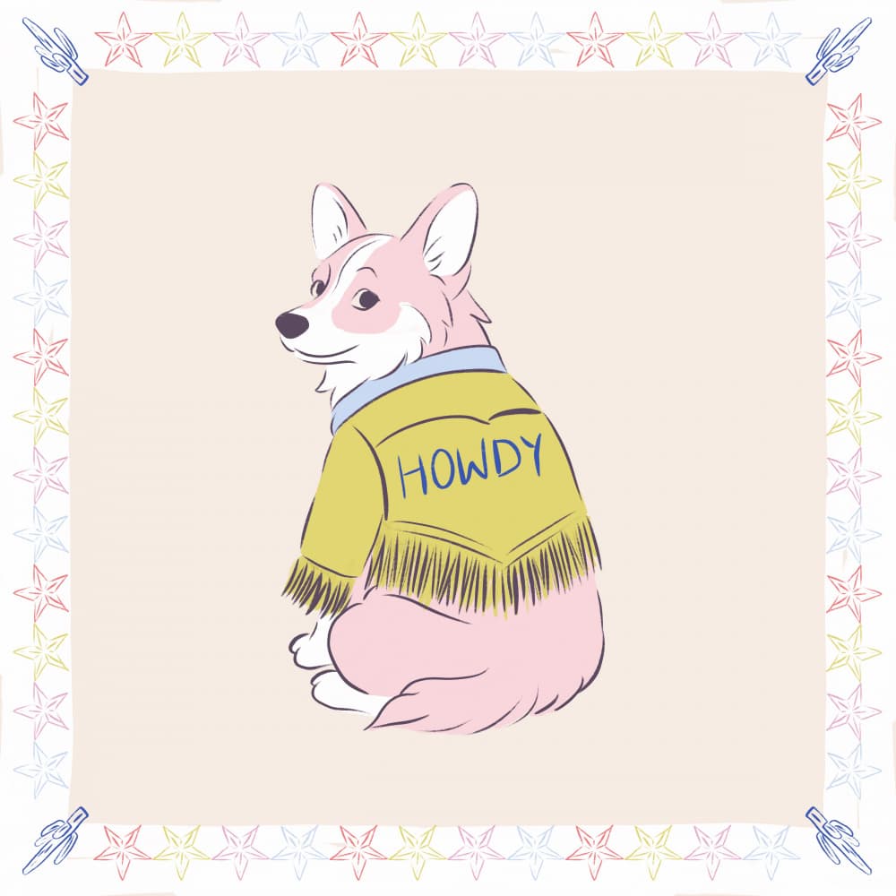 Cute Howdy Corgi by Radhika Modi — canvas wall art