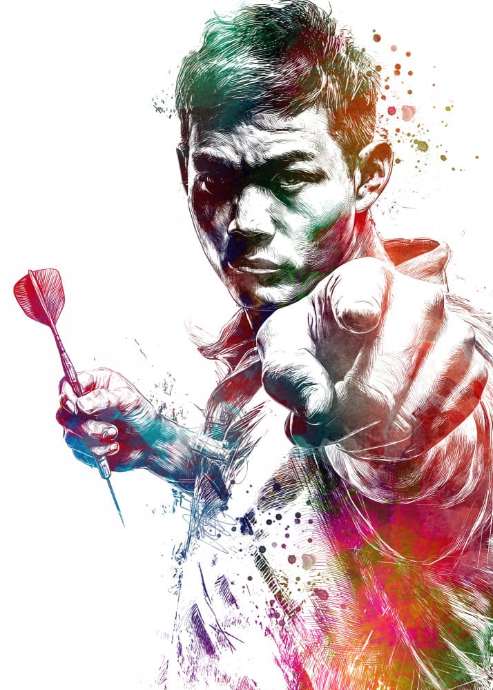 Vibrant Dart Player Focus by Justyna Jaszke — canvas wall art