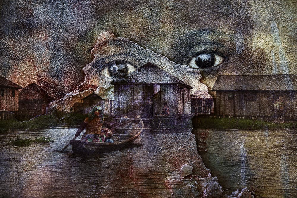Eyes of the River Village by Emel Sefer — canvas wall art