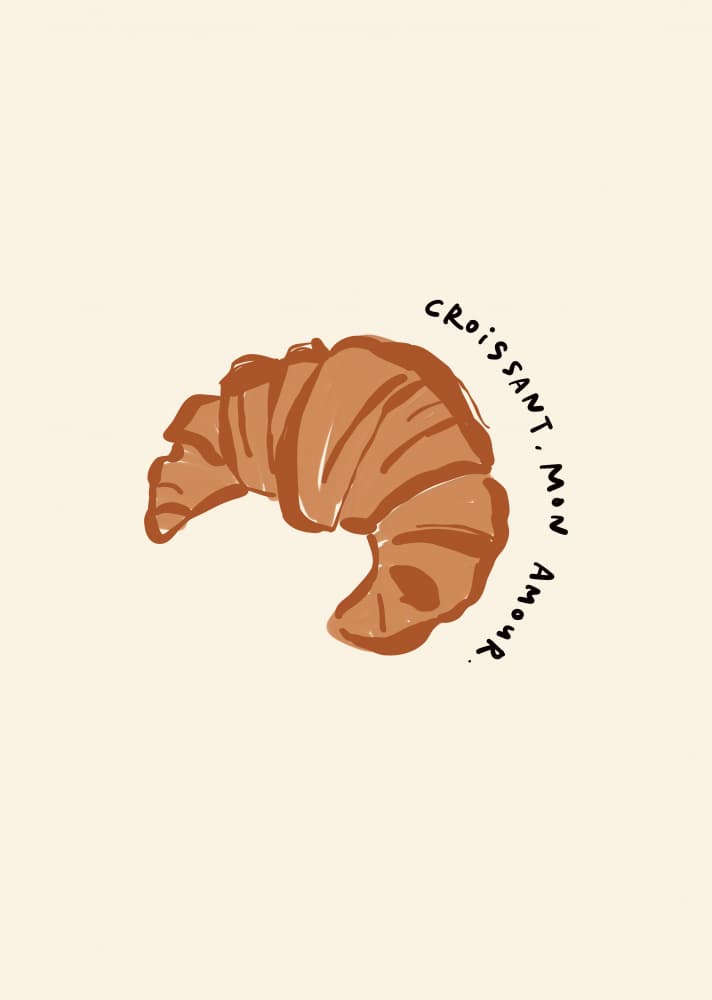 French Croissant Love by Rio Soléy — canvas wall art
