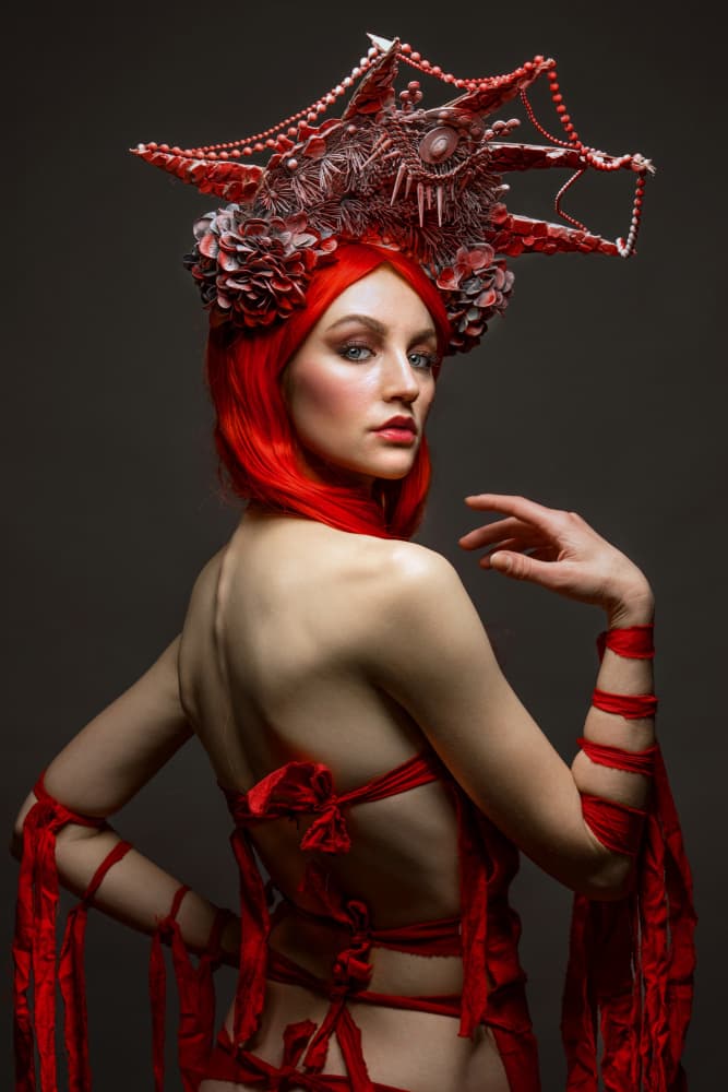 Crimson Dragon Queen by Klaus Tesching — canvas wall art