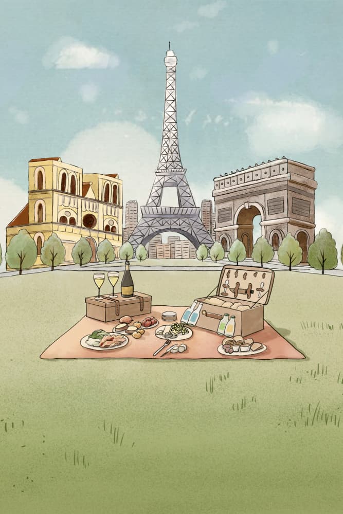 Romantic Paris Picnic by Xuan Thai — canvas wall art
