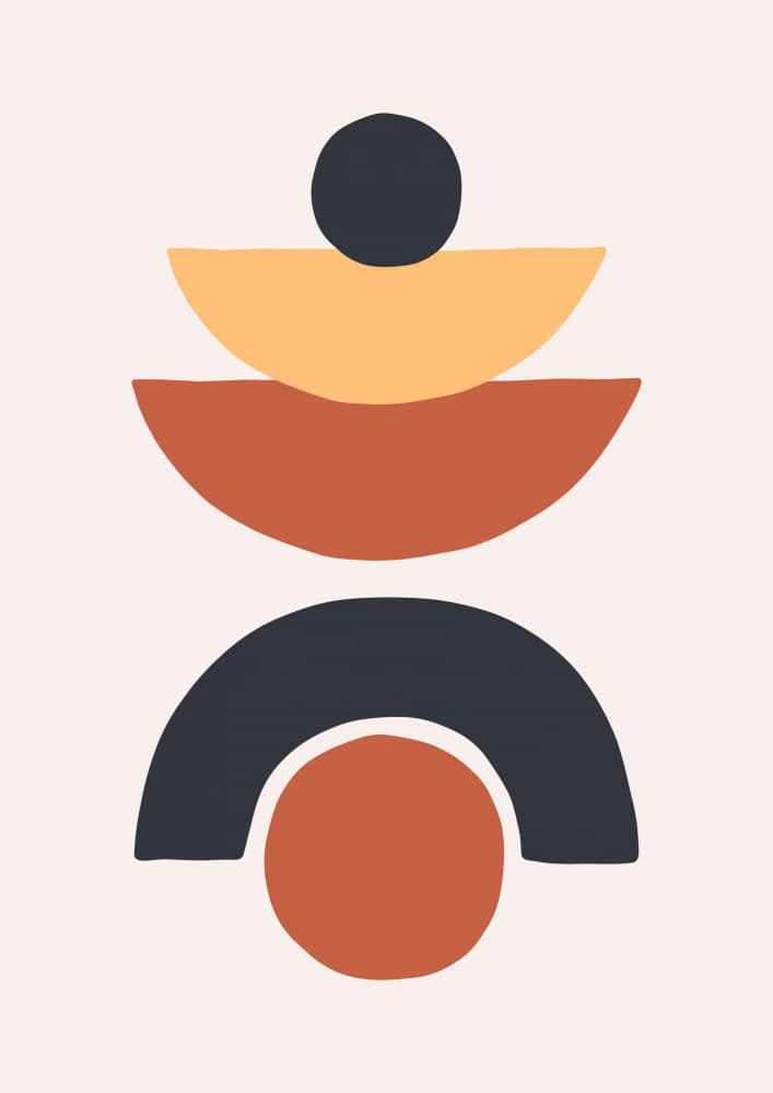 Earth Tones Abstract Balance by Alina Shulhouskaya — canvas wall art