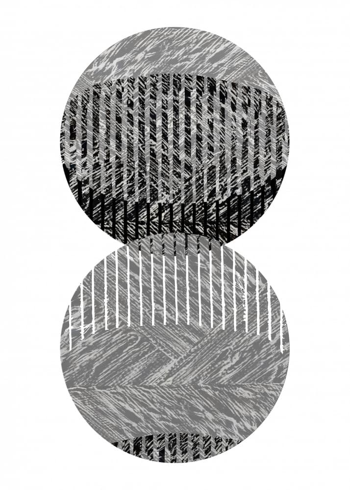 Geometric Striped Circles by cartissi — canvas wall art