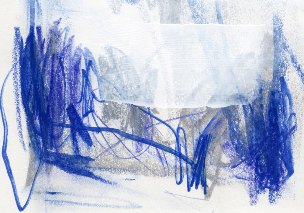 Blue Grey Abstract Strokes by uplusmestudio — canvas wall art