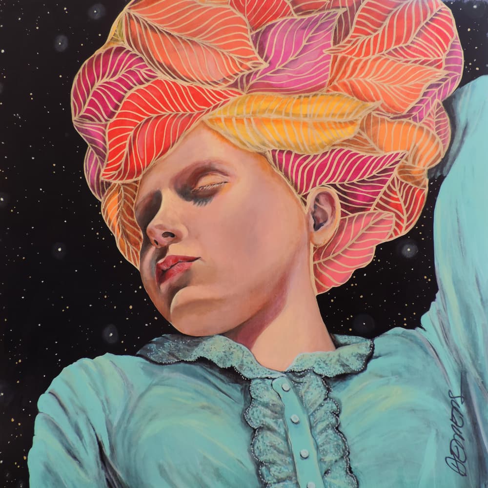 Celestial Leaf Dream by Sylvie Demers — canvas wall art