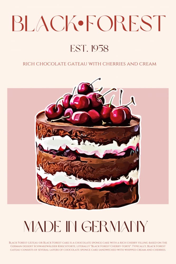Classic Black Forest Gateau by Nazma Khokhar — canvas wall art