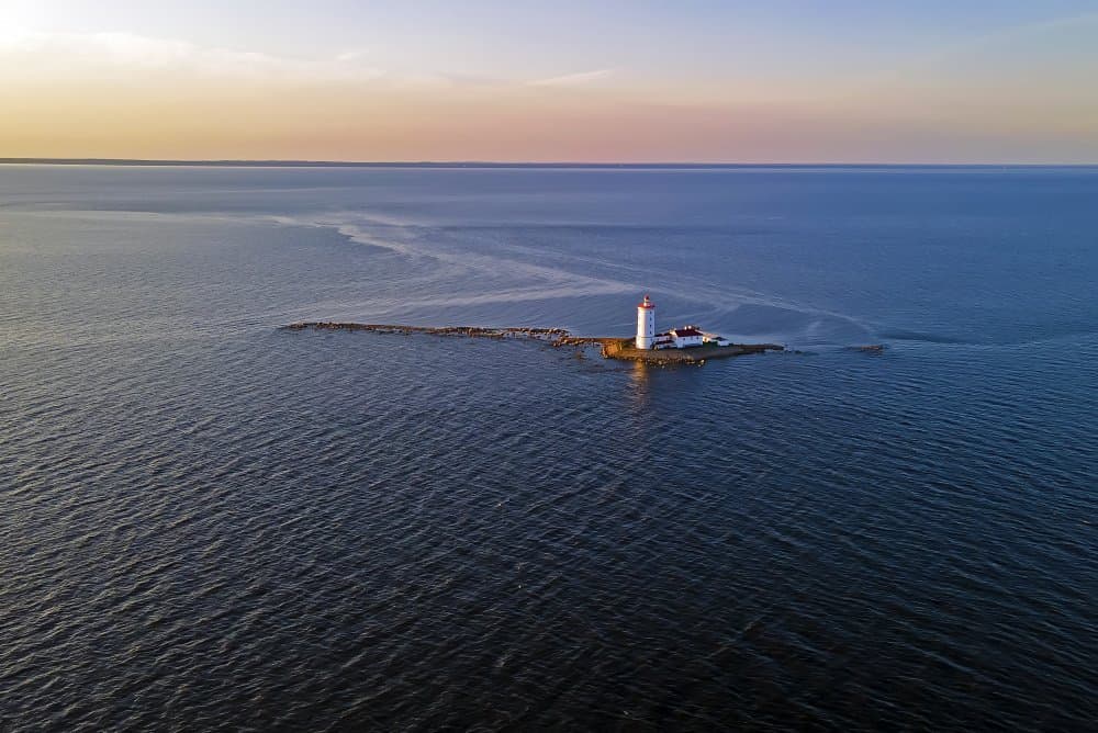 Serene Ocean Lighthouse by Alexander Bondarenko — canvas wall art