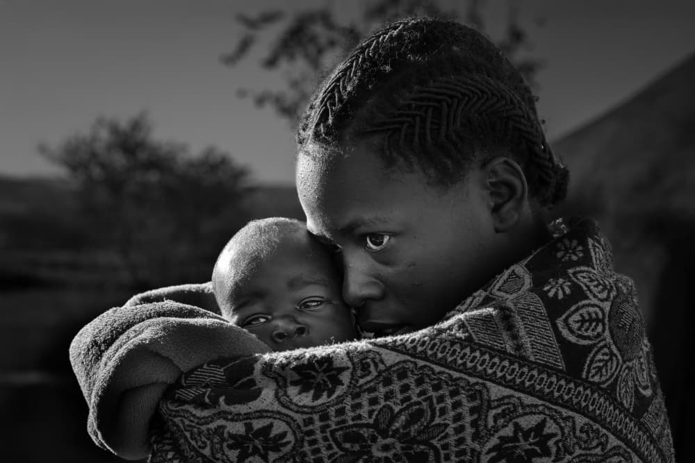 Tender Mother Child Embrace by Yun Gong — canvas wall art