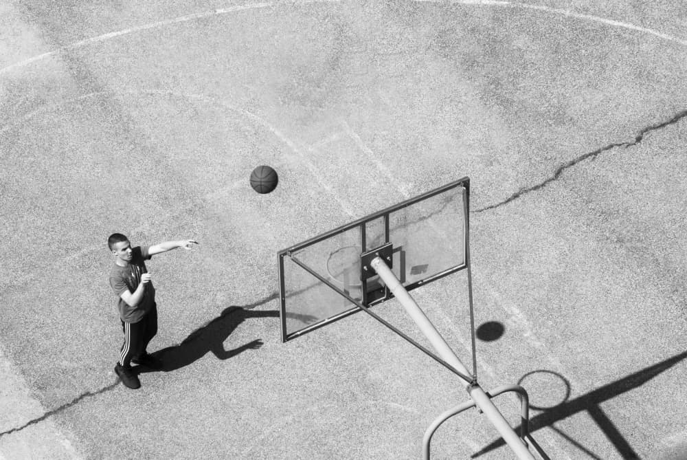 Solo Basketball Action by Anita Palceska — canvas wall art