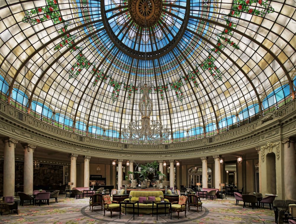 Grand Hotel Lobby Dome by Renate Reichert — canvas wall art
