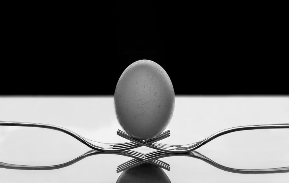 Delicate Egg Balance by Giorgio Toniolo — canvas wall art