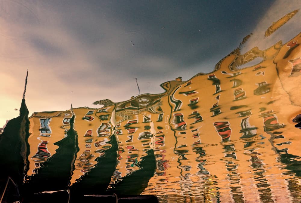 Golden Venice Reflection by Barbara Szenderffy — canvas wall art