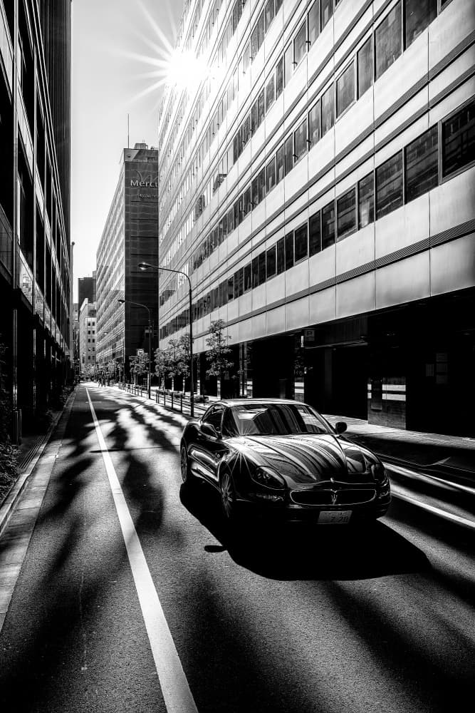 Sleek City Shadows by Yuzo Fujii — canvas wall art