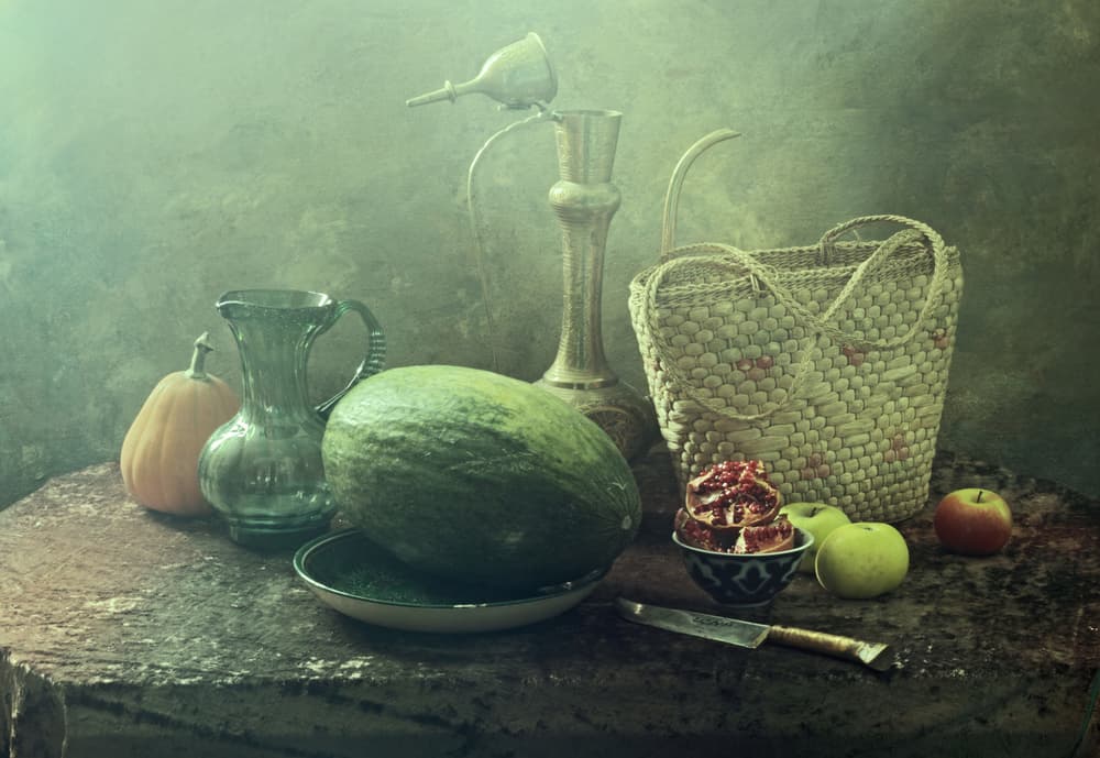 Rustic Melon Still Life by UstinaGreen — canvas wall art