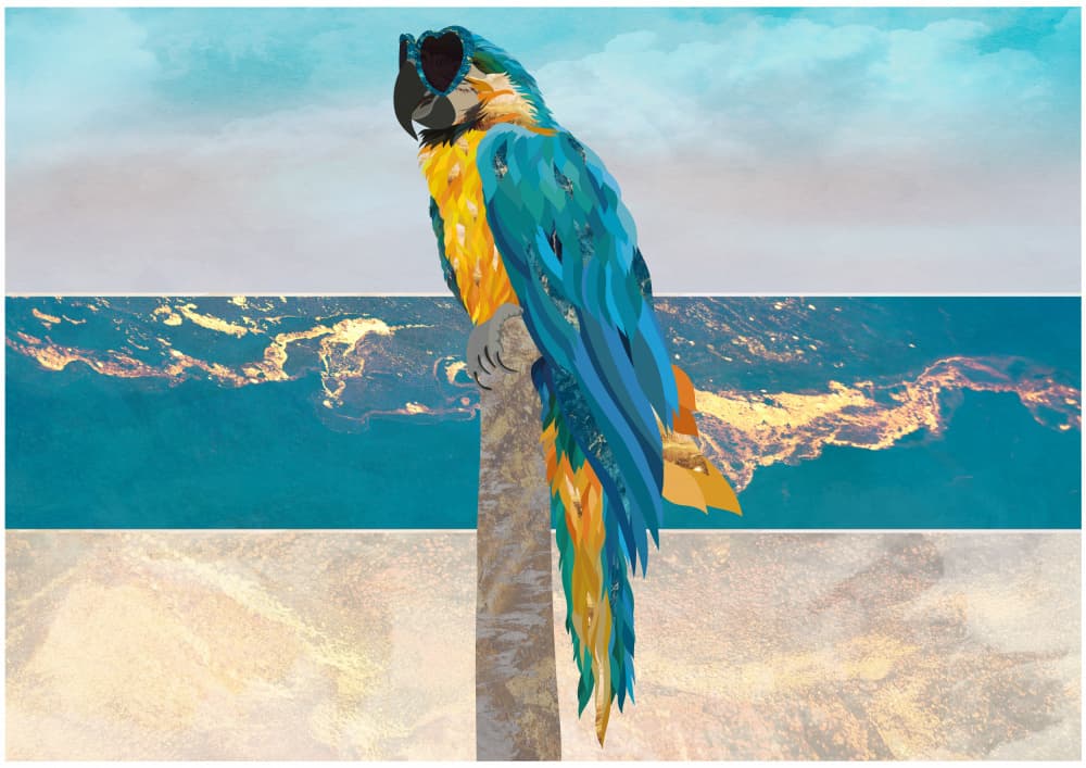 Vibrant Tropical Macaw by Sarah Manovski — canvas wall art