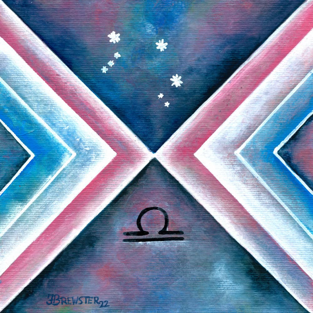 Cosmic Libra Pride by Janine Brewster — canvas wall art