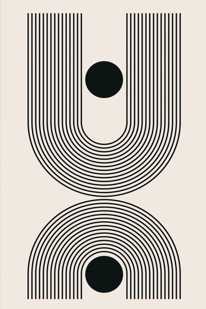 Mid Century Geometric Balance by jay stanley — canvas wall art
