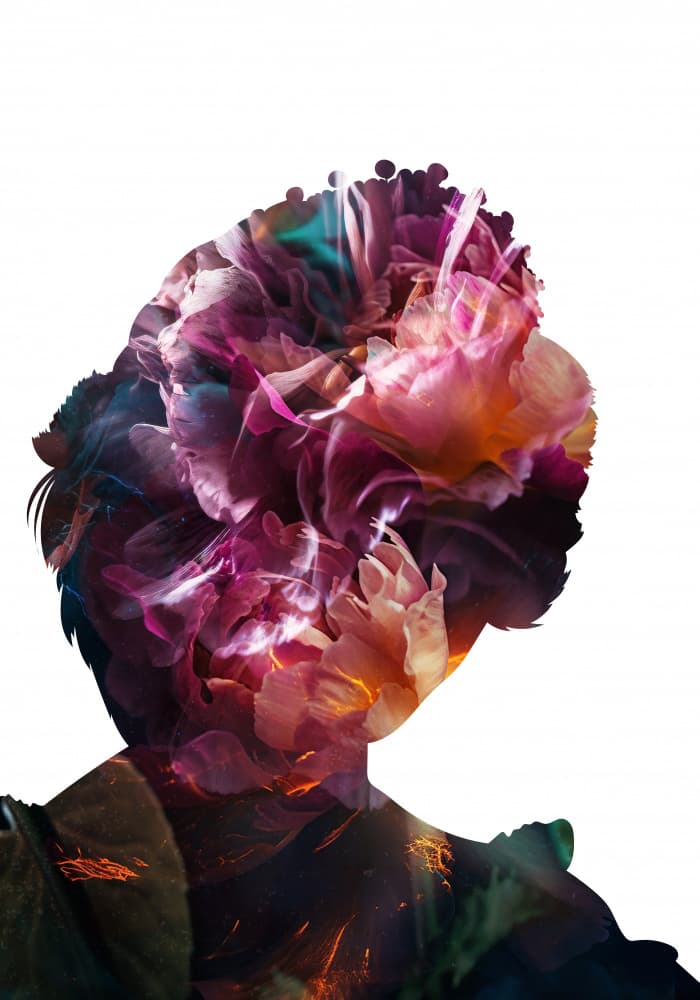 Floral Woman Portrait by Sarah Manovski — canvas wall art