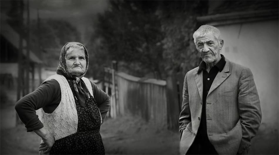 Rural Elderly Couple by Ileana Bosogea-Tudor — canvas wall art