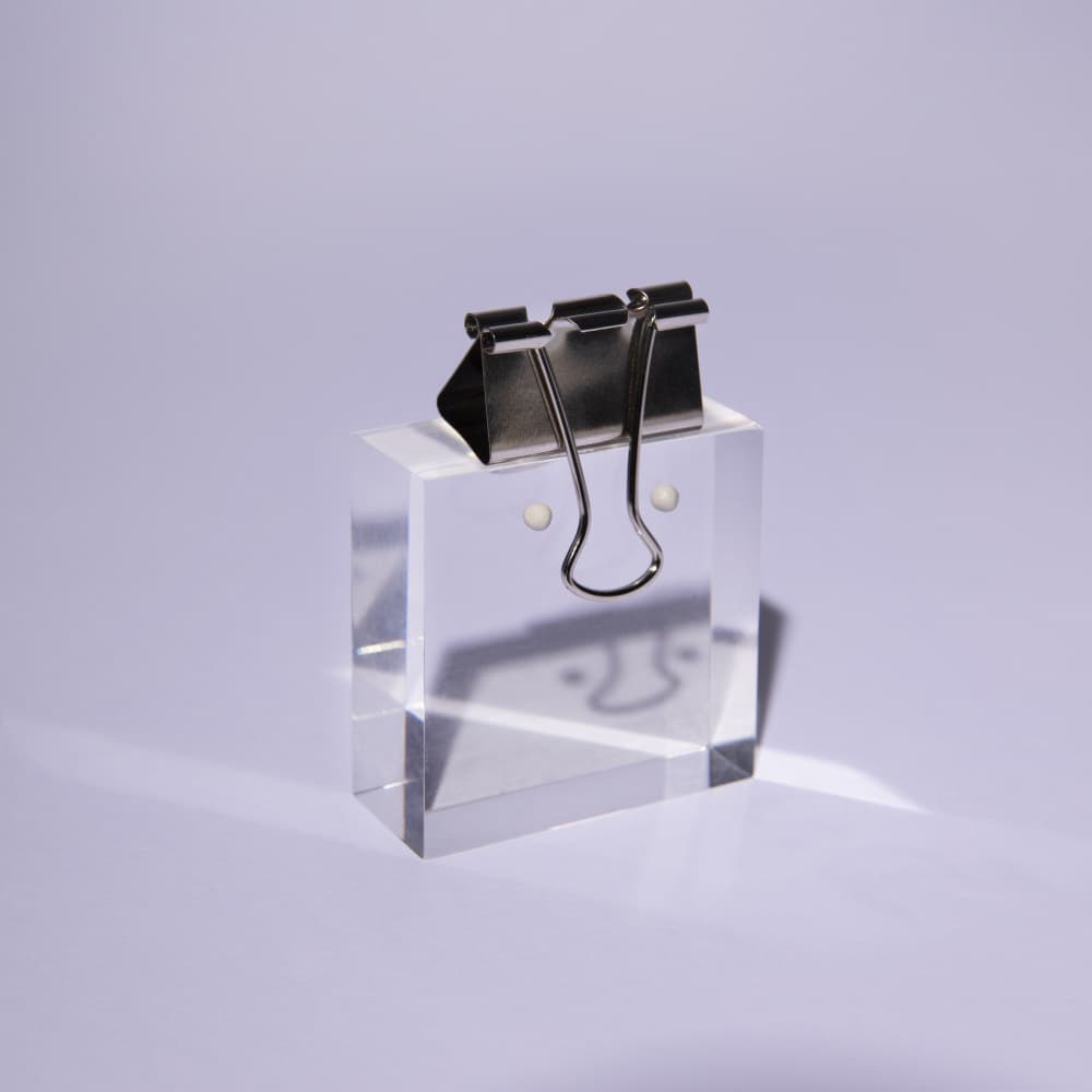Playful Binder Clip Cube by Julia Ramiro — canvas wall art