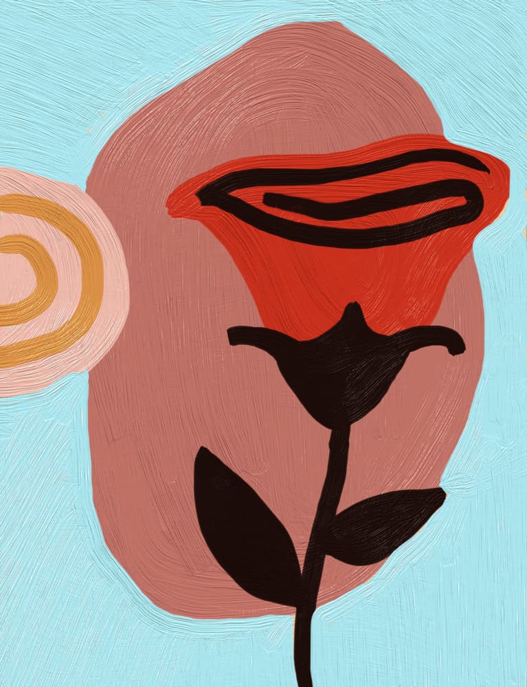 Abstract Red Bloom by Aylin Demir — canvas wall art