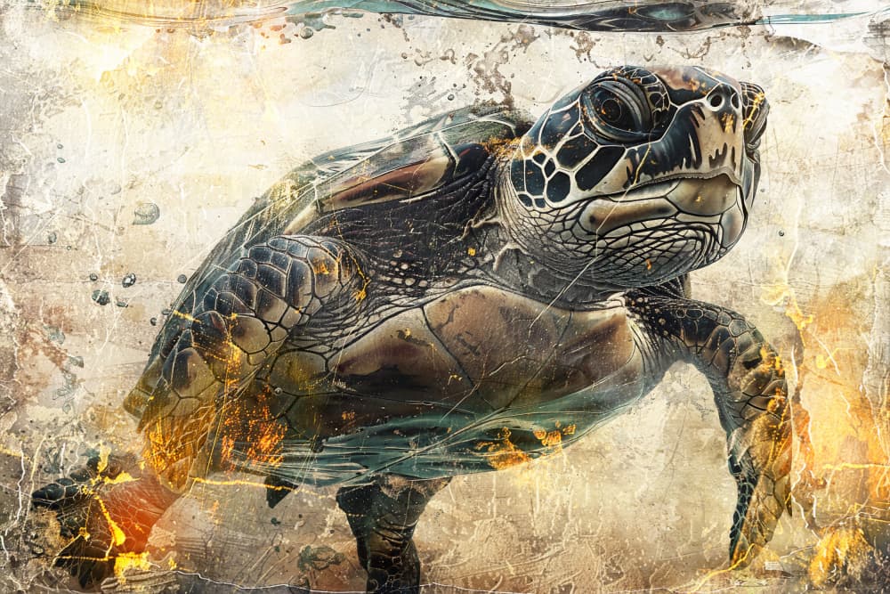 Ancient Sea Turtle by Rafal Kulik — canvas wall art