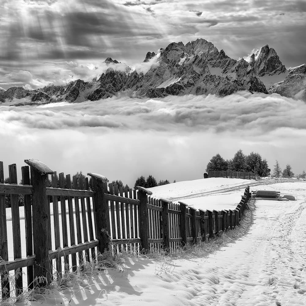 Winter Mountain Path by swapnil deshpande — canvas wall art
