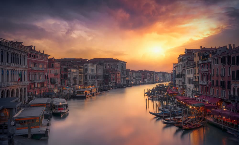Venice Grand Canal Sunset by joanaduenas — canvas wall art