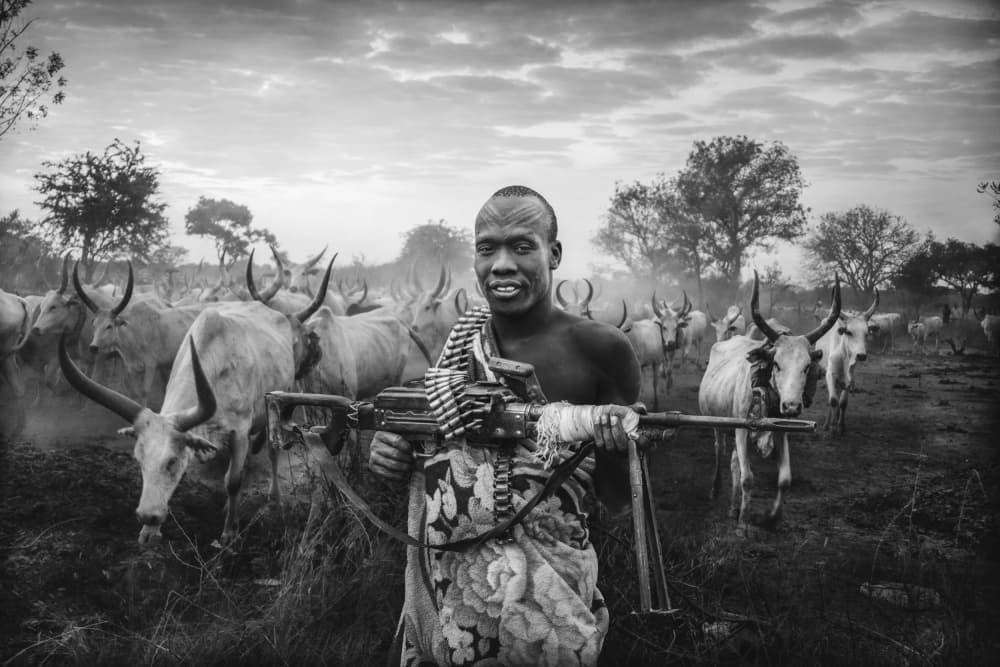 Smiling African Herder and Cattle by Svetlin Yosifov — canvas wall art