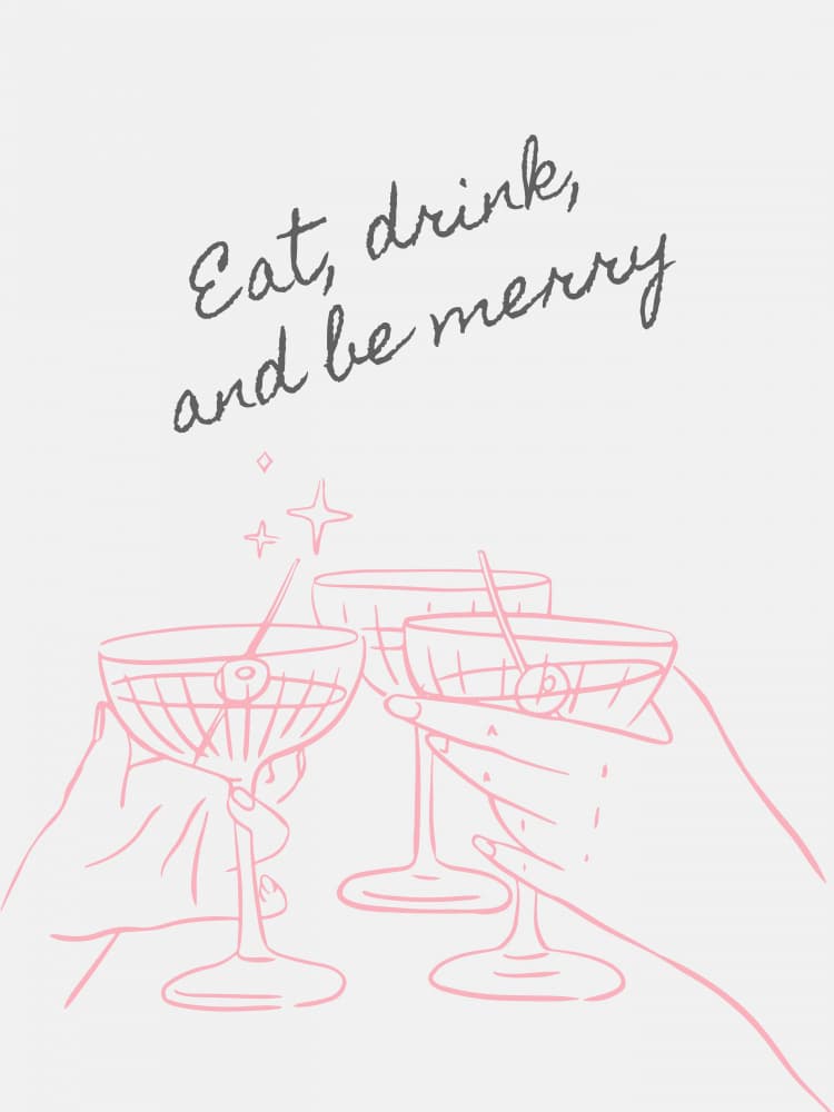 Eat Drink Be Merry Cocktails by Jolly and Dash — canvas wall art