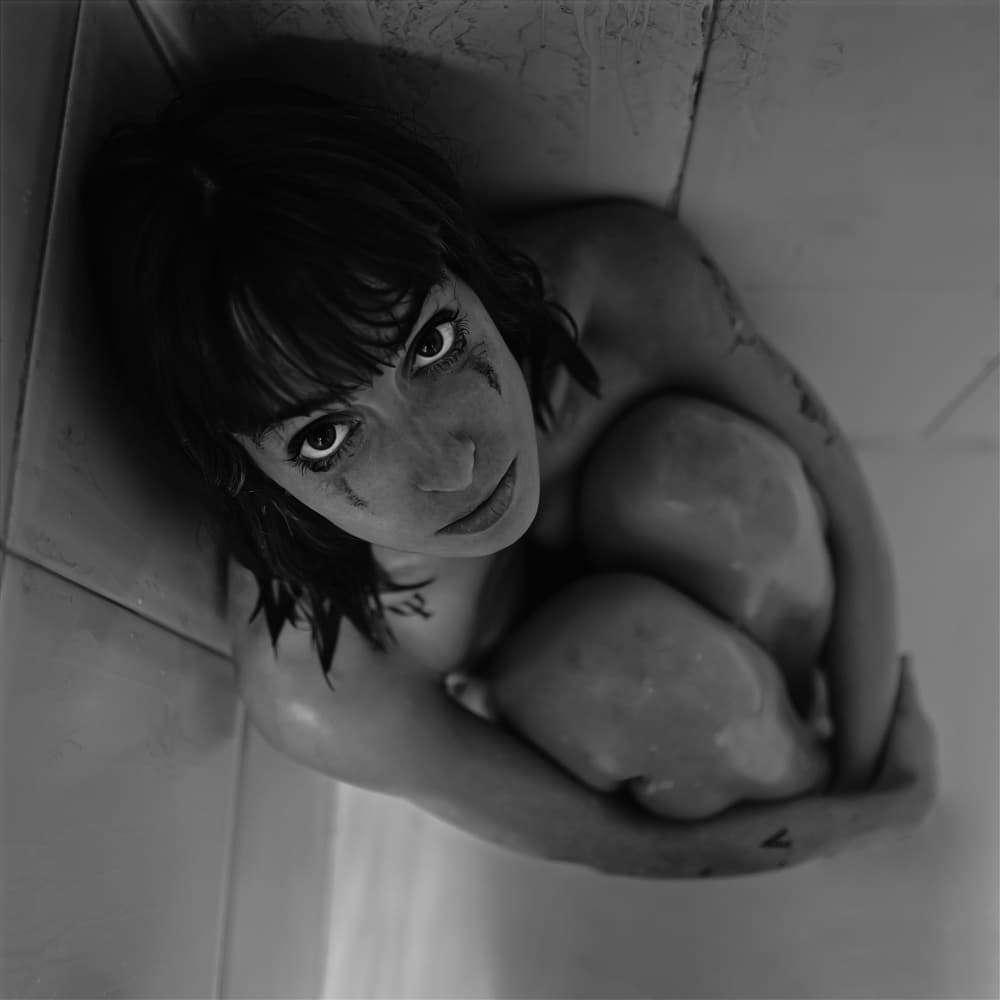 Vulnerable Woman's Gaze by michel genève — canvas wall art